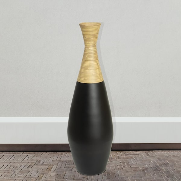 Spun Bamboo Contemporary Tall Floor Vase New Uniquewise 30 in 