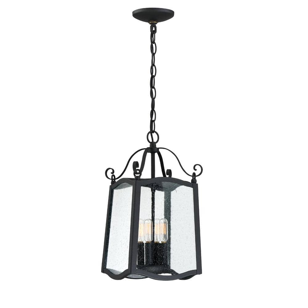 Designers Fountain Glenwood 4-Light Black Outdoor Hanging Lamp with ...