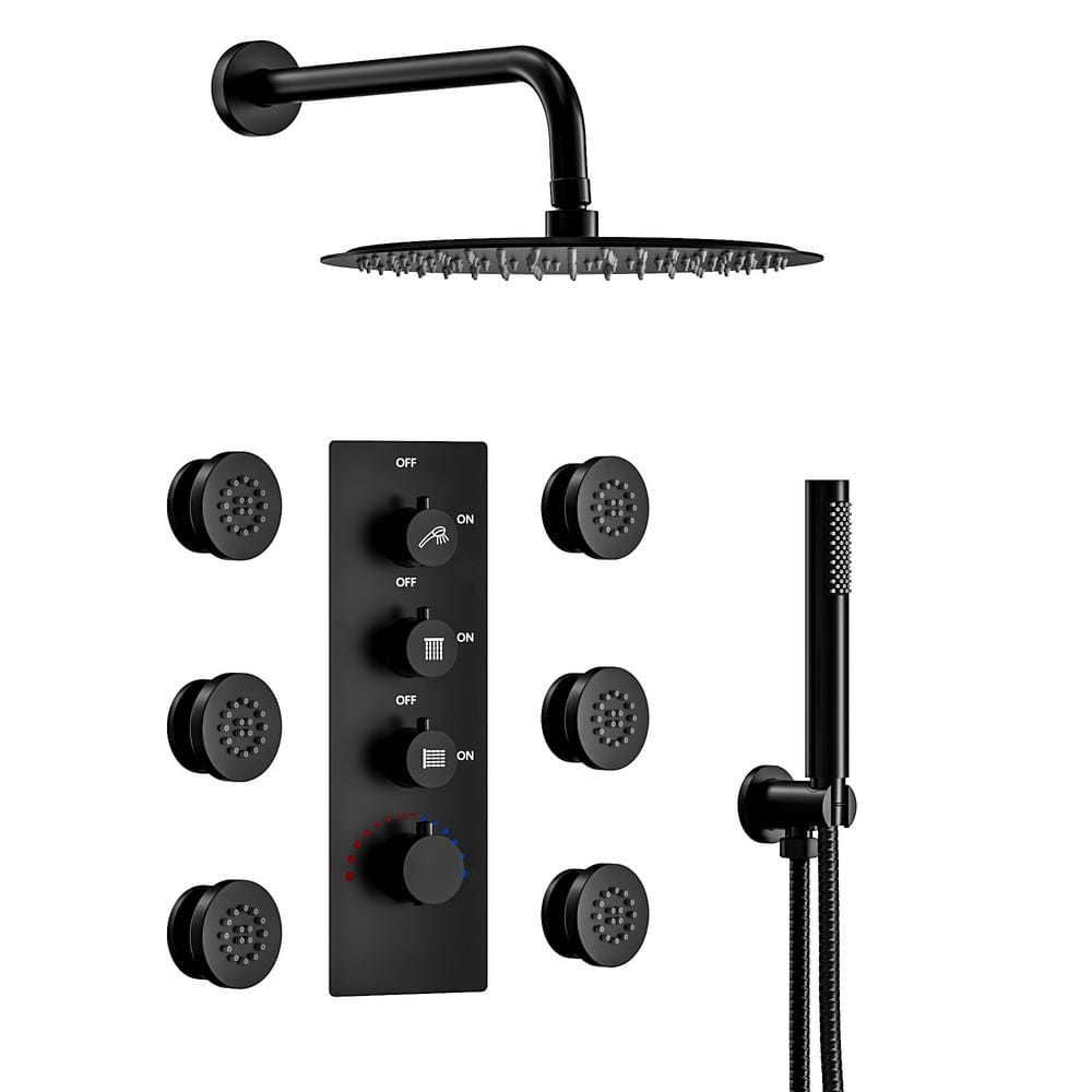 CRANACH 7Spray Patterns Thermostatic 2.5 GPM 12 in. WallMounted