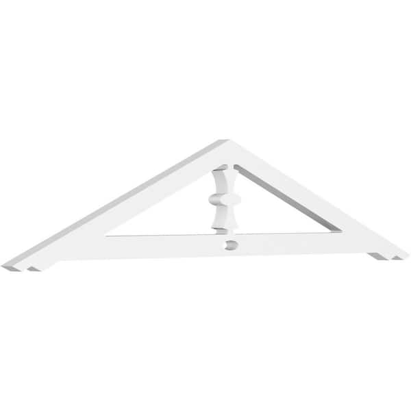 Ekena Millwork 1 in. x 36 in. x 7-1/2 in. (5/12) Pitch Artisan Gable Pediment Architectural Grade PVC Moulding