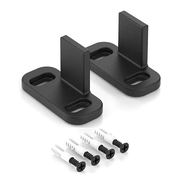 Black Plastic Adjustable Barn Door Floor Guide for -Wattooden Door