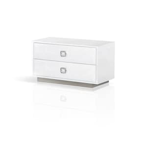 White 2 Drawer 31.5 in. W Nightstand