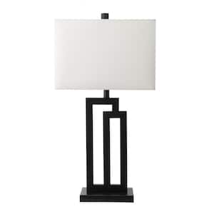 Portland 32 in. Black Contemporary Table Lamp, Dimmable