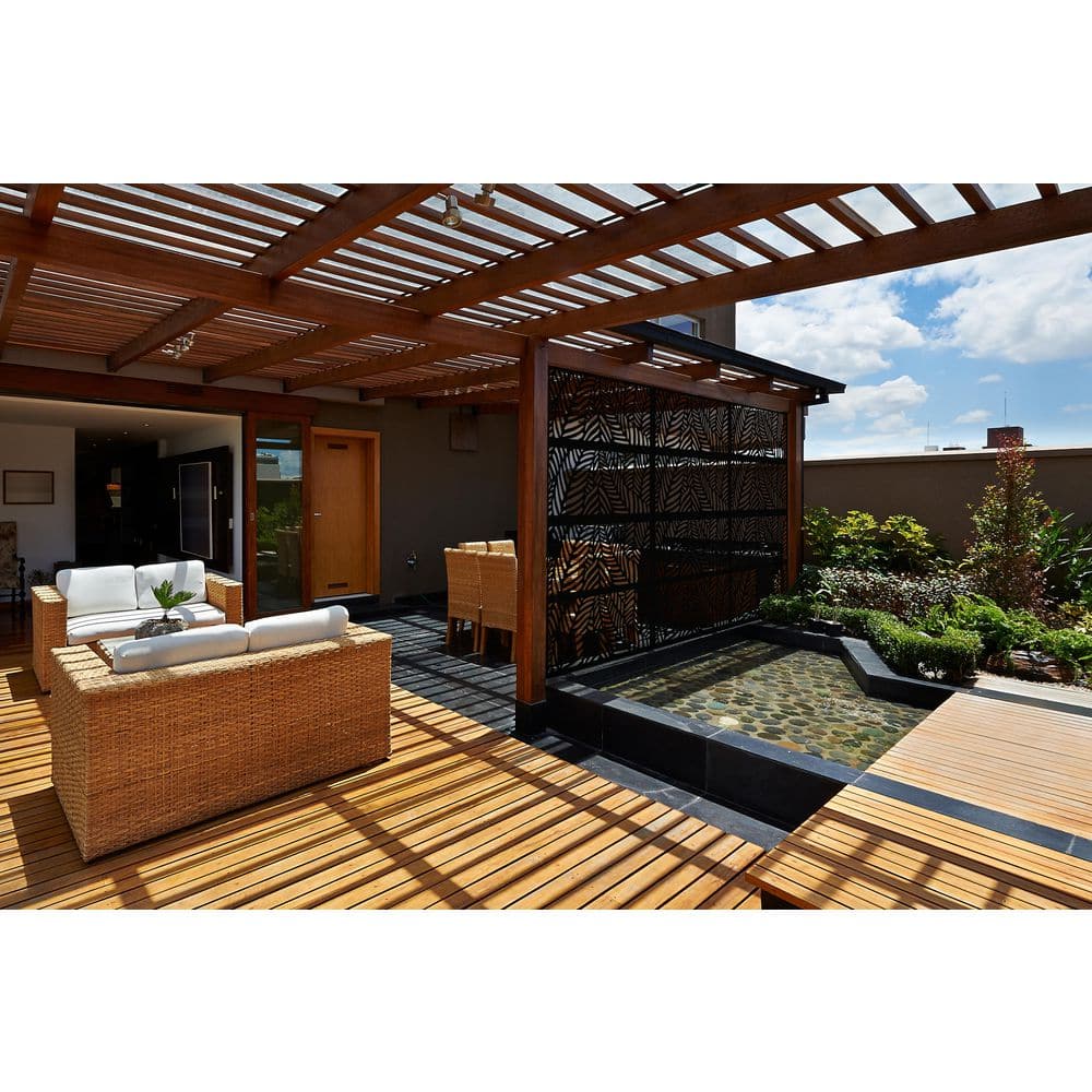 Tahiti Charcoal Recycled Polymer Decorative Privacy Panel, 48" x 24"