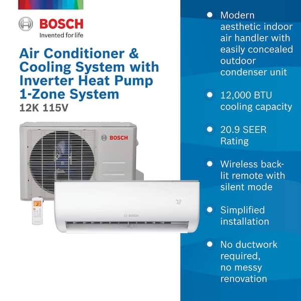 bosch gen 1 ton ductless mini split air conditioner