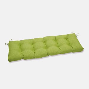 Solid Rectangular Outdoor Bench Cushion in Green