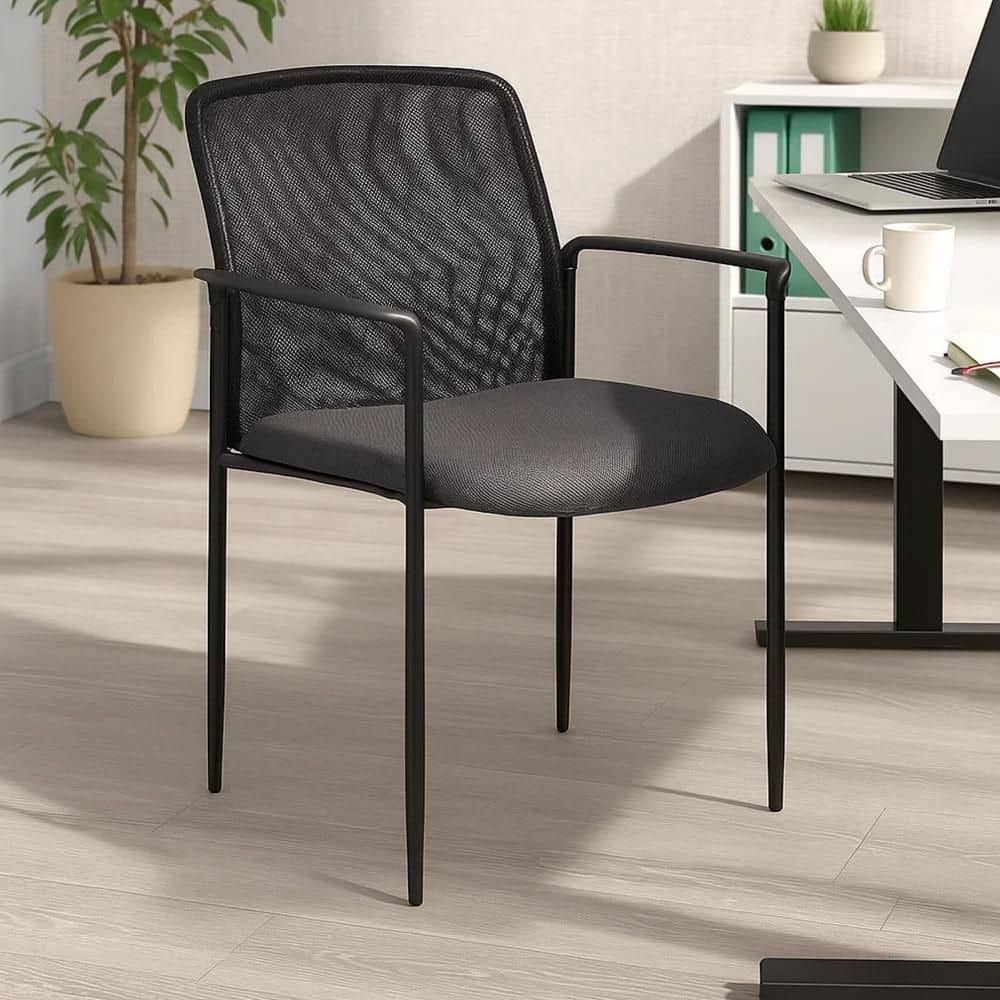 Vayu Mesh Upholstered Ergonomic Guest Chair in Black and Gray with Non-Adjustable Arms price history on PriceWatchPro