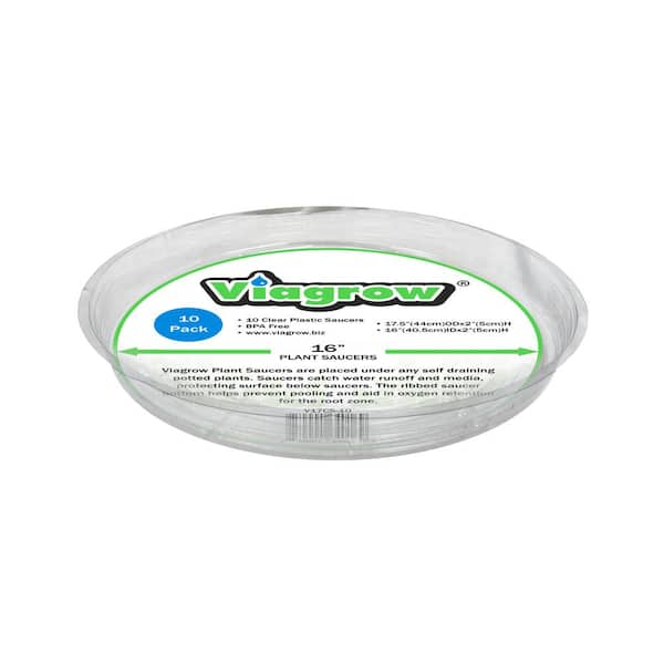 17 in. Clear Plastic Saucer (10-Pack)