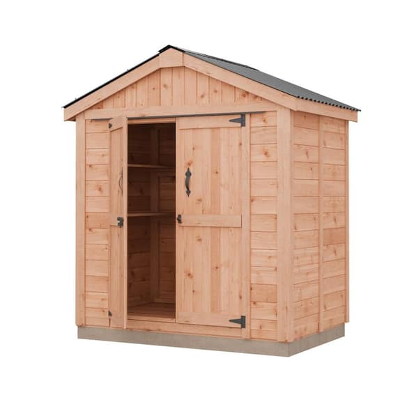 6 ft. W x 4 ft. D Cedar Wood Shed Space Master with Double Doors (24 sq. ft.)