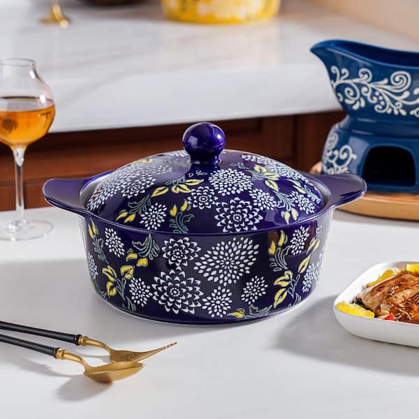 JFVKAF Ceramic Oval Casserole Dish with Lid Porcelain Baking Dish