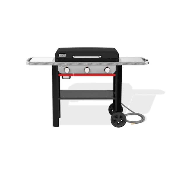 Slate Rust-Resistant Griddle 3-Burner Natural Gas 28 in. Flat Top Grill in Black