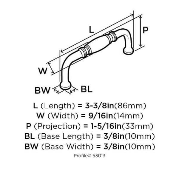 Polished Nickel 3" Center-to-Center Cabinet Drawer Pull