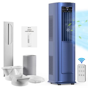4in1 Portable Air Conditioner Cools 9,000 (DOE) BTU, Cover 900 sq.ft. with Heat, Dehum, AC unit with Remote, 24Hr Timer