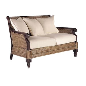 Trinidad 52 in. Natural Antique Solid Rattan 2-Seater Loveseats