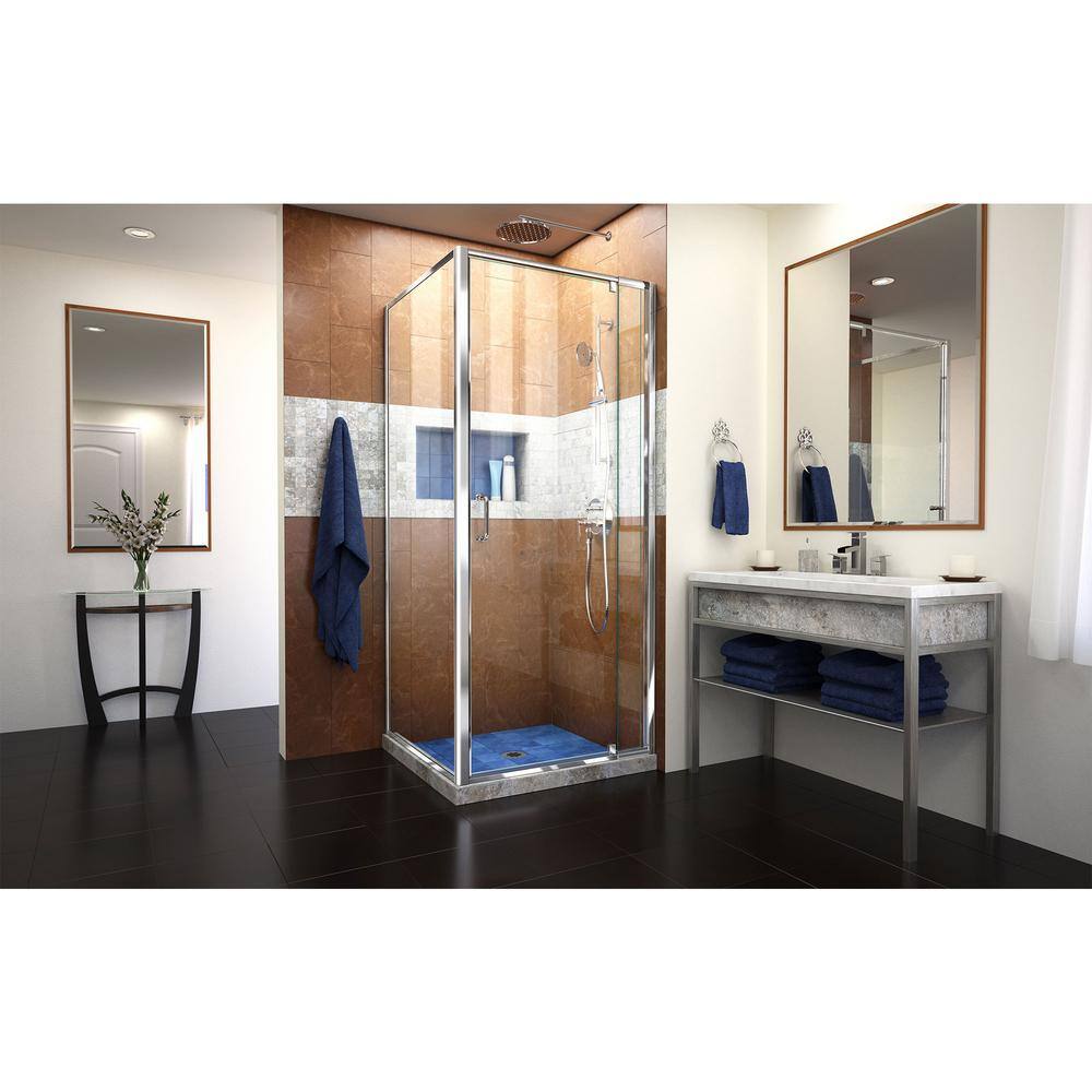 Flex 60" Brushed Nickel Frameless Pivot Shower Door with Clear Glass