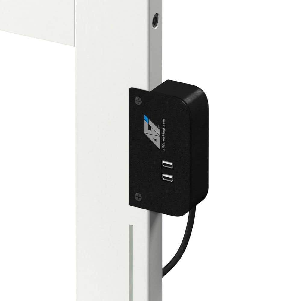 Savannah White Solid Wood Twin Headboard with USB Charger