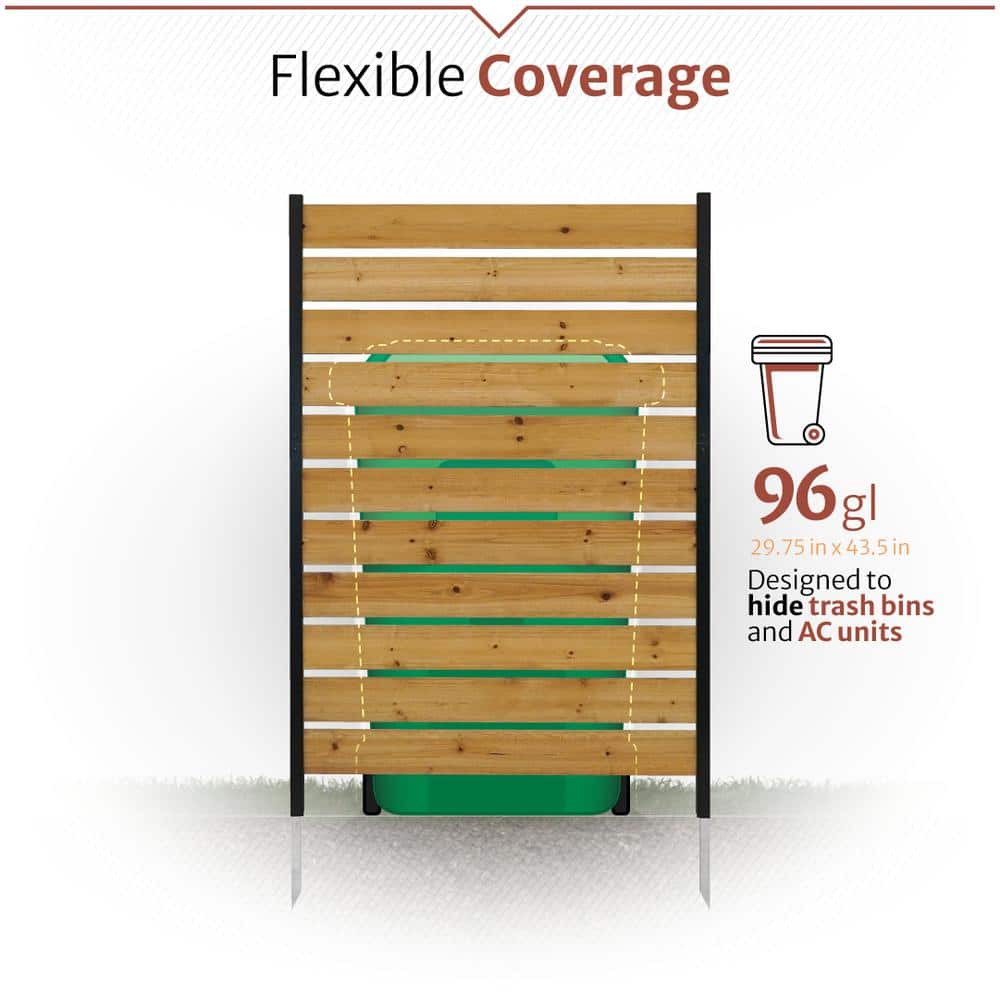 Concord 5ft x 3.2ft Cedar Wood Privacy Screen with Aluminum Posts