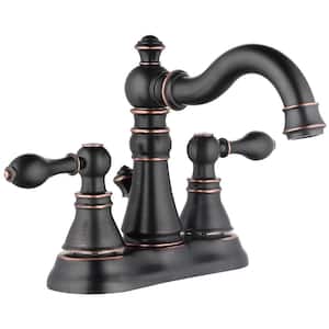 Bagneux 4 in. Centerset Double Handle Traditional Bathroom Faucet with Drain Kit in Oil Rubbed Bronze