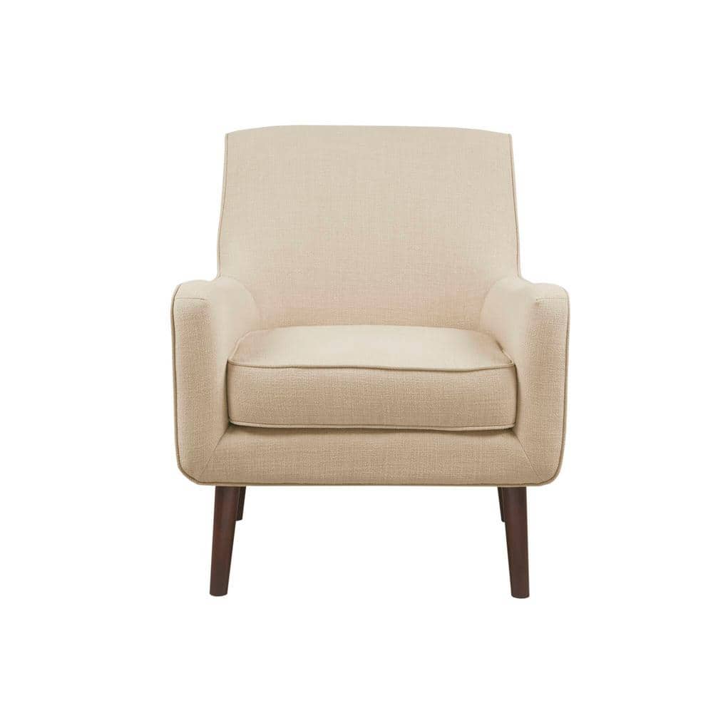 Liam Mid-Century Beige Upholstered Accent Chair