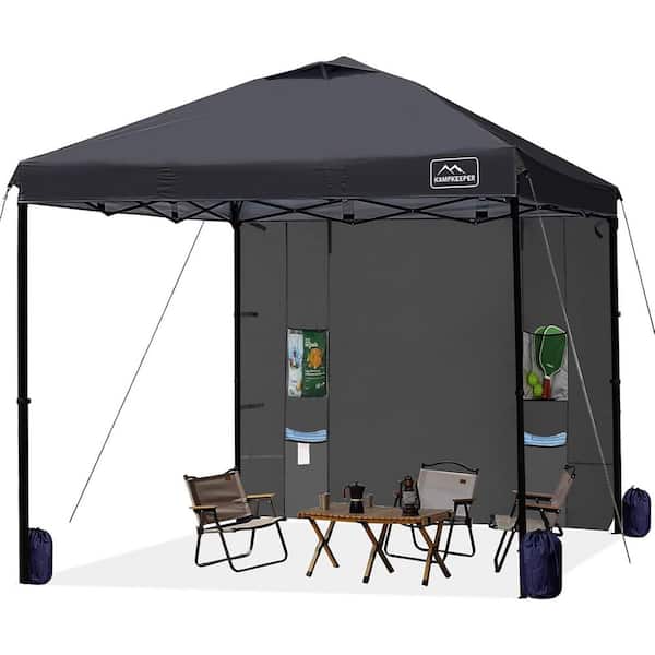 10 ft. x 10 ft. Black Easy Pop Up Canopy Tent Waterproof and UV-Resistant with Removable 10 ft. Sun Walls