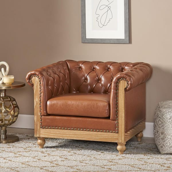 Glencoe Cognac Tufted Club Chair
