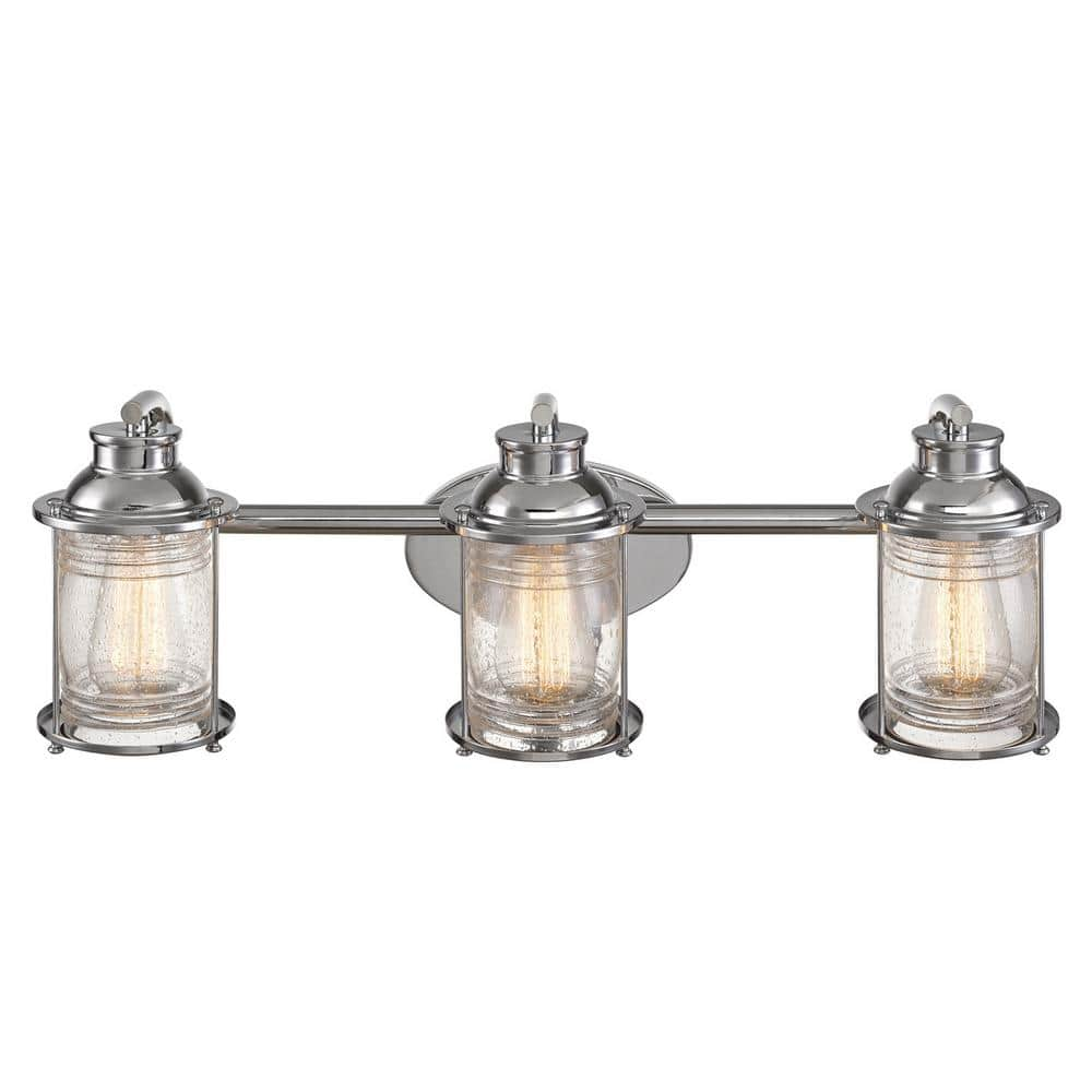 Globe Electric Bayfield 3 Light Chrome Bath Light 51272 The Home Depot