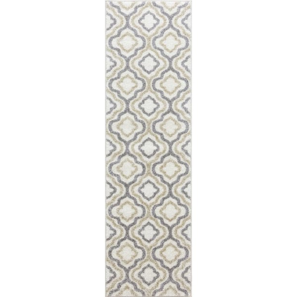 Concord Global Trading Charlotte Collection Crystal Ivory 2 ft. x 7 ft. 3 in. Runner Rug