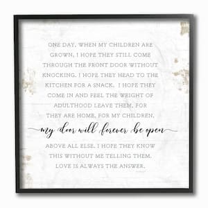 "When My Children Are Grown Text Homely Word Design" by Jennifer Pugh Framed Country Wall Art Print 12 in. x 12 in.