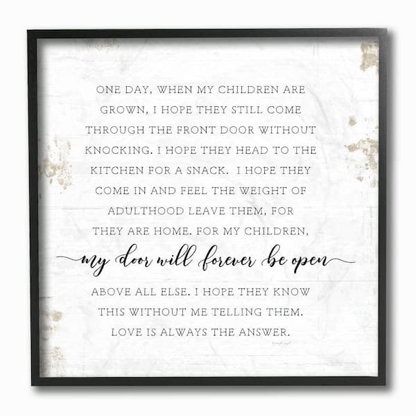 Stupell Industries "When My Children Are Grown Text Homely Word Design" by Jennifer Pugh Framed Country Wall Art Print 12 in. x 12 in.