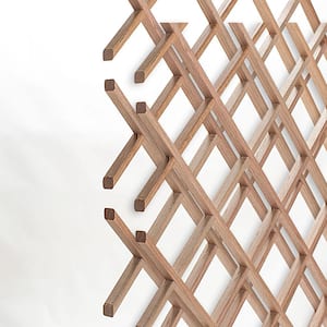 28-Bottle Trimmable Wine Rack Lattice Panel Inserts in Unfinished Solid North American Red Oak