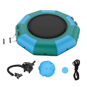 Inflatable Water Bouncer 10 ft. Recreational Water Trampoline Portable Bounce Swim Platform for Kids Adults