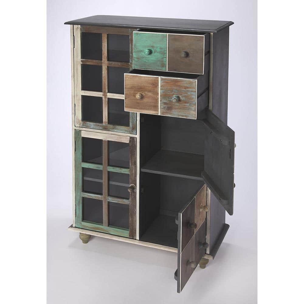 Gray Poplar Hardwood Accent Chest with Extra Deep Drawer