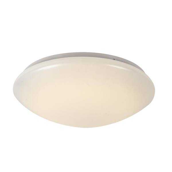 Bel Air Lighting Slimline 14.25 in. White Integrated LED Flush Mount with White Acrylic Shade