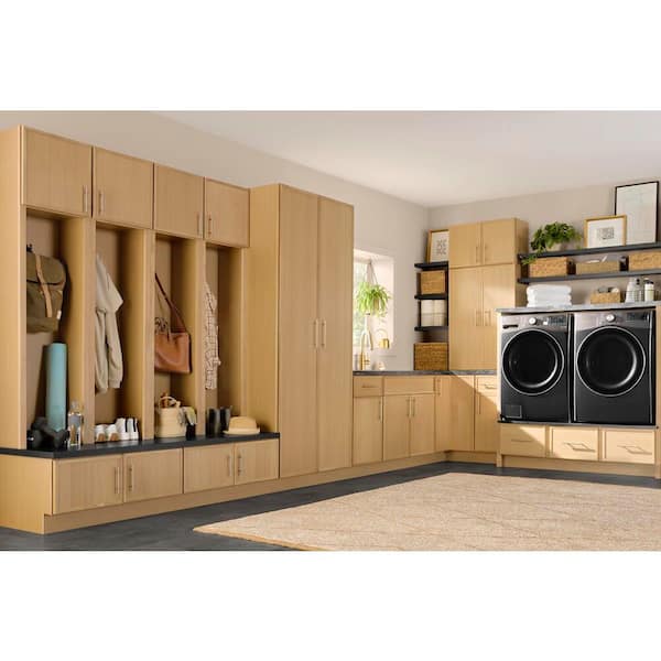 Leyton 24 in. W x 24 in. D x 90 in. H Ready to Assemble Plywood Slim Shaker Utility Pantry Kitchen Cabinet in White Oak