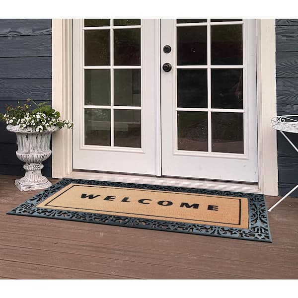A1HC Natural Coir and Rubber Large Door Mat, Thick Durable Doormats for Indoor  Outdoor Entrance, Heavy Duty, Thin Profile Door Mat, 18x48 