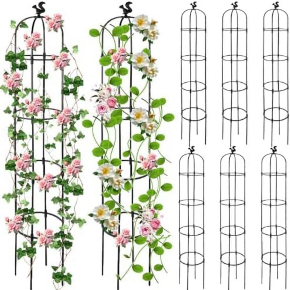 8 Pack 6Ft Metal Obelisk Trellis for Climbing Plants, Outdoor Garden Support for Vines and Flowers price history on PriceWatchPro