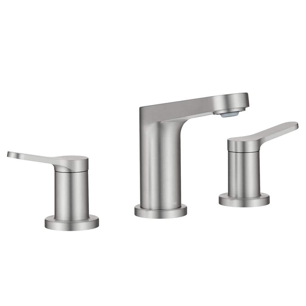 Indy 2-Handle 8 in. Widespread Bathroom Faucet in Spot-Free Brushed Nickel with Pop Up Drain and Supply Lines price history on PriceWatchPro