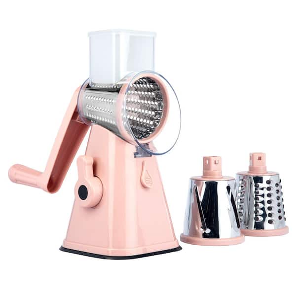 As Seen on TV NutriSlicer 3-in-1 Spinning/Rotating Mandoline and Countertop Food Slicer and Grater in Pastel Pink