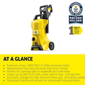 2100 Max PSI 1.45 GPM K 3 Power Control Cold Water Corded Electric Pressure Washer and Vario and DirtBlaster Spray Wands