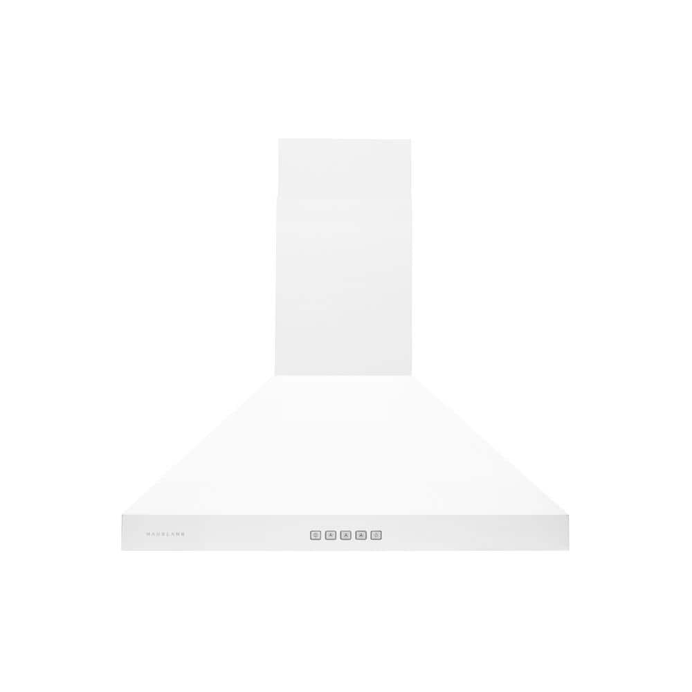 30 in. Convertible Wall Mount Range Hood with Changeable LED Dishwasher Safe Baffle Filters in Matte White