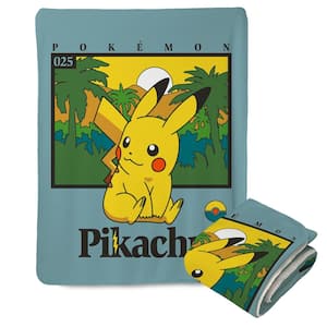 Pokemon Pikachu's Adventure Mink Sherpa Multicolor Throw Blanket