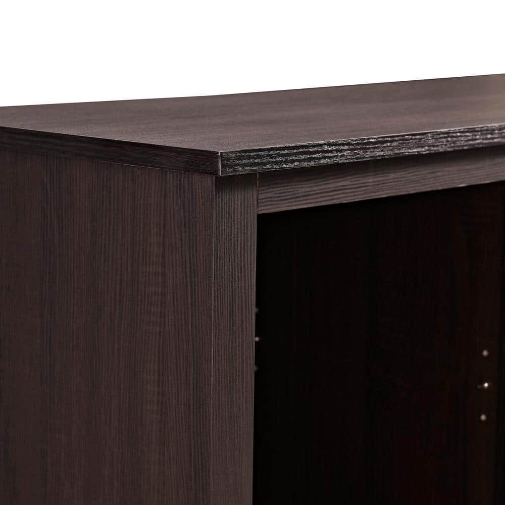 Espresso 58" LED Fireplace Media Stand with Adjustable Shelves