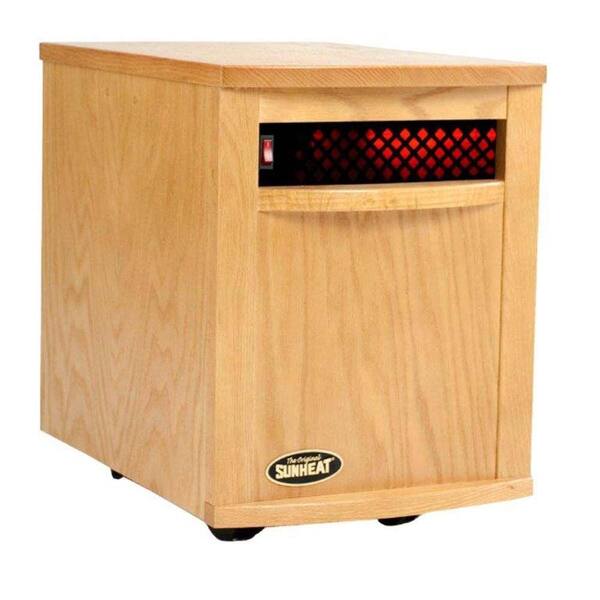 SUNHEAT 1500-Watt 6-Element Large Room Infrared Portable Heater - Golden Oak Cabinet