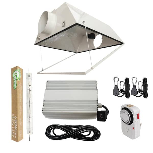 Hydro Crunch 630-Watt DE CMH Ceramic Metal Halide Grow Light System with Double Ended Large Air Cooled Reflector