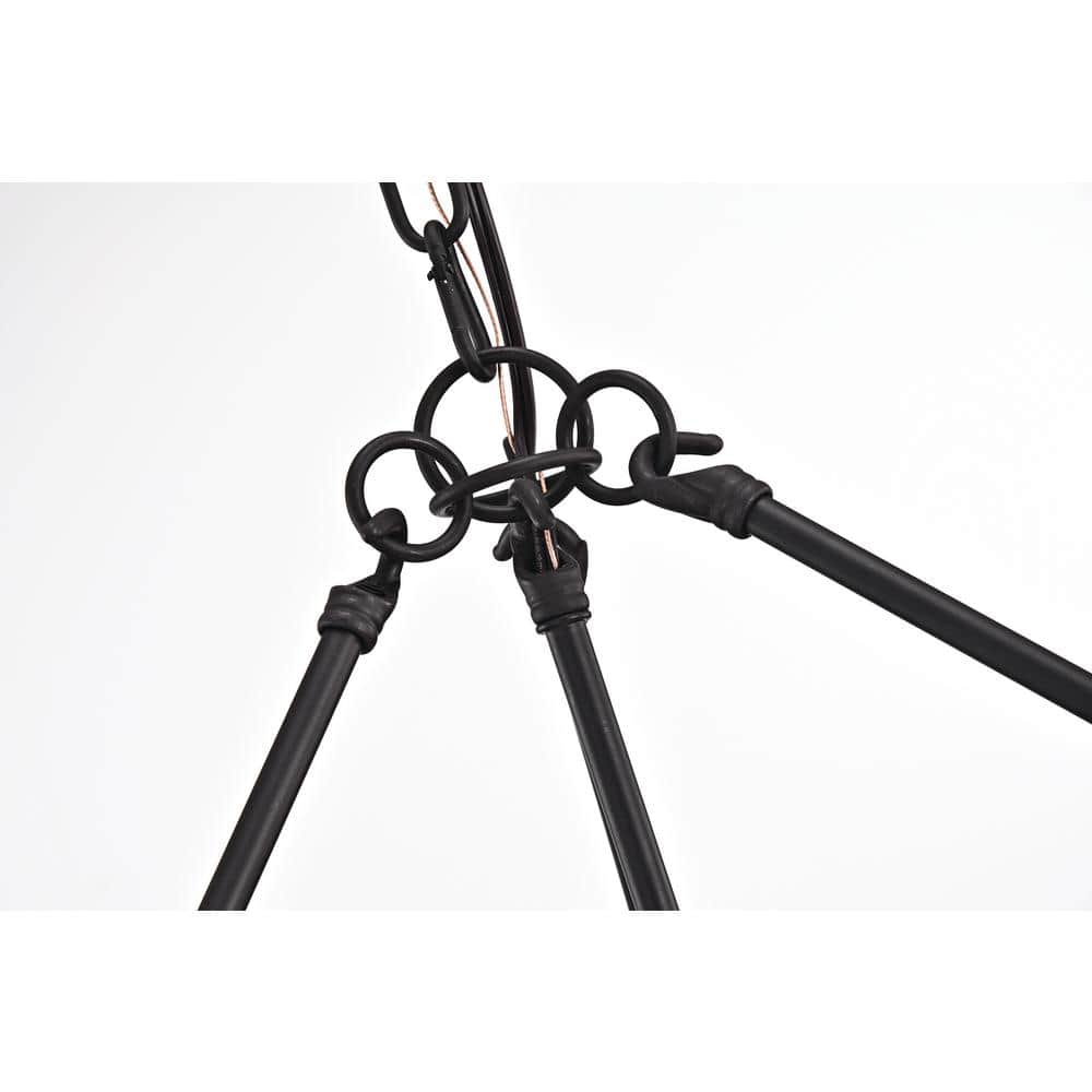 Oil Rubbed Bronze 4-Light Hexagon Cage Chandelier