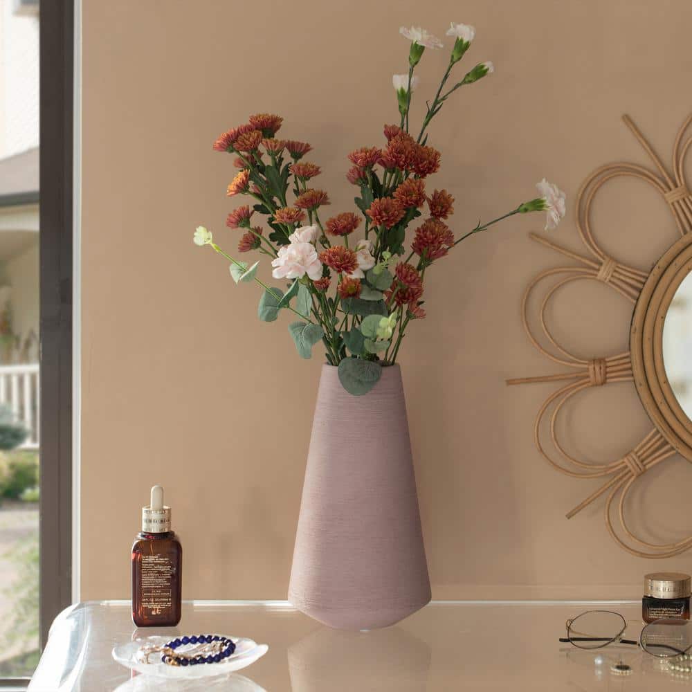 10 in. H Pink, Large Decorative Ceramic Round Cone Shape Centerpiece Table 