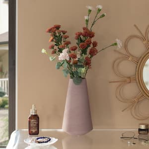 10 in. H Pink, Large Decorative Ceramic Round Cone Shape Centerpiece Table Vase