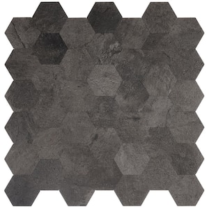 Andes Dark Gray Stone 11.33 in. x 11.41 in. 4mm Stone Peel and Stick Backsplash Tiles (8pcs/7.2 sq.ft Per Case)