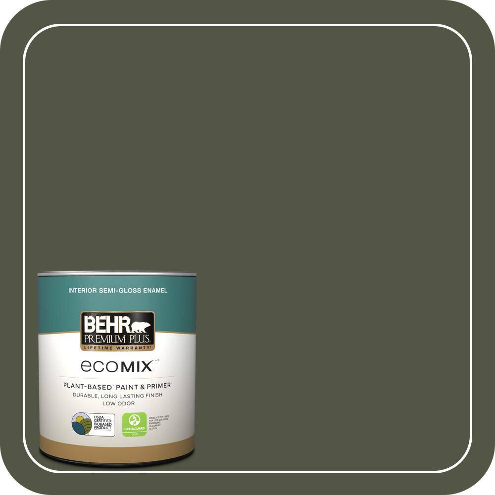 Marsh Color BEHR PREMIUM PLUS 1 qt. #ECC-37-3 Freshwater Marsh Semi-Gloss Enamel ...