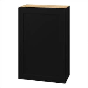 Avondale 24 in. W x 12 in. D x 36 in. H Ready to Assemble Plywood Shaker Wall Kitchen Cabinet in Raven Black